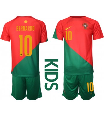 Portugal Bernardo Silva #10 babykläder Hemmatröja barn VM 2022 Korta ärmar (+ Korta byxor)